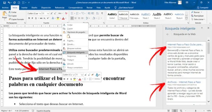 Un texte comment dans word rechercher