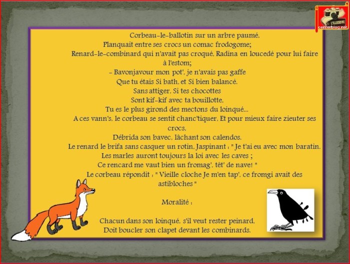 Texte : Le Corbeau Et Le Renard Pdf