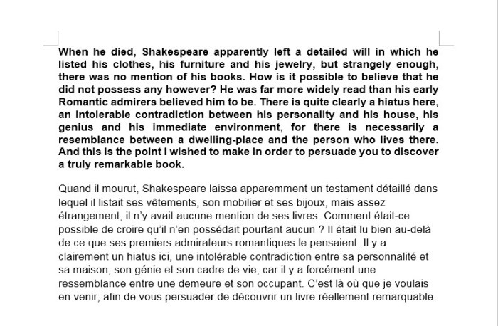 Traduire En Français Un Texte En Anglais