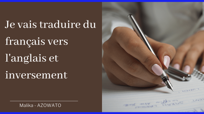 Traduire Un Texte En Français En Anglais