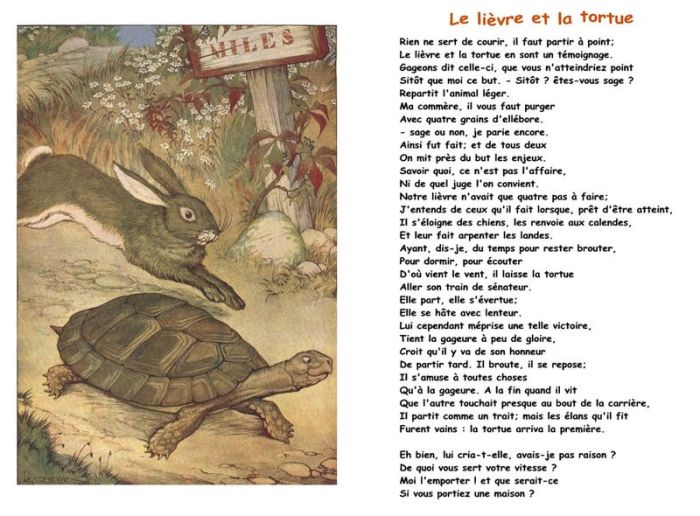 Le Lièvre Et La Tortue Texte Simplifié