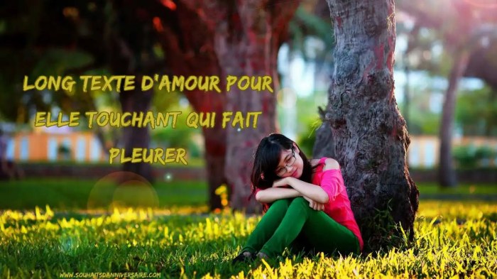 Texte D'Amour Pour Elle Touchant Qui Fait Pleurer