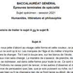 Sujet Commentaire De Texte Bac Français 2023