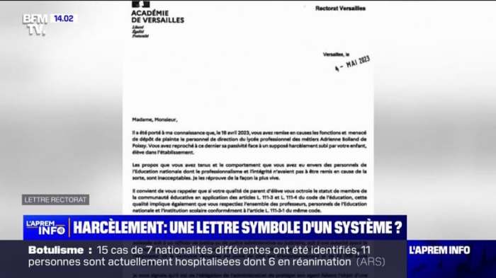 Texte De La Lettre Du Rectorat Aux Parents De Nicolas