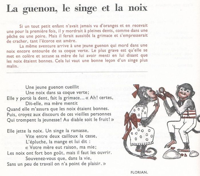 La Guenon Le Singe Et La Noix Texte