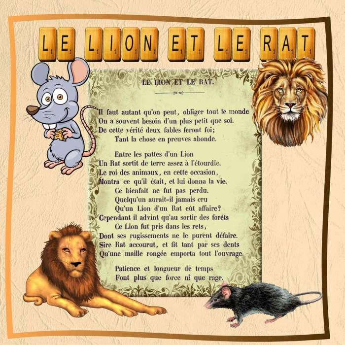 Le Lion Et Le Rat Texte Original