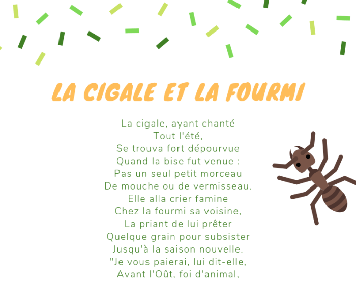 La Cigale Et La Fourmi Texte À Imprimer