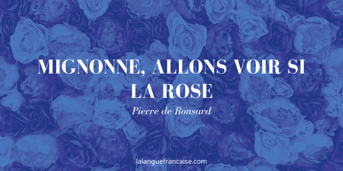 Mignonne Allons Voir Si La Rose Texte Pdf