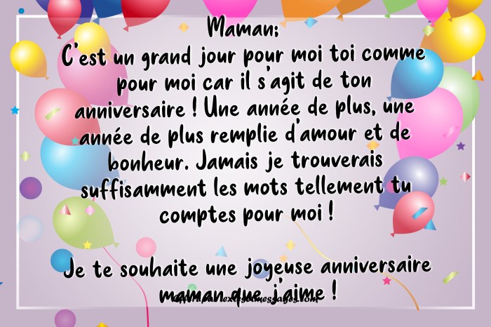 Long Texte Pour L'Anniversaire De Sa Maman